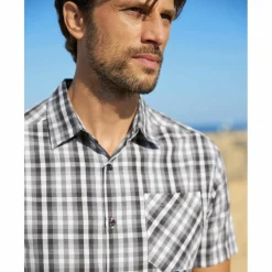 Chemise à carreaux manches courtes polycoton