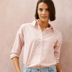 Chemise à carreaux vichy bicolore