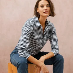 Chemise à carreaux vichy bicolore