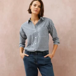 Chemise à carreaux vichy bicolore