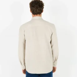 Chemise coton lin manches longues boutonnée