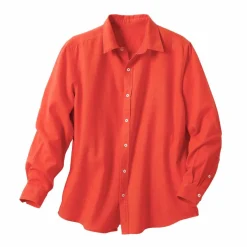 Chemise coton lin manches longues boutonnée