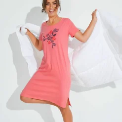 Chemise de nuit courte imprimée fleurs