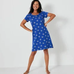 Chemise de nuit courte imprimée étoiles
