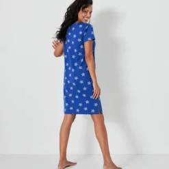 Chemise de nuit courte imprimée étoiles