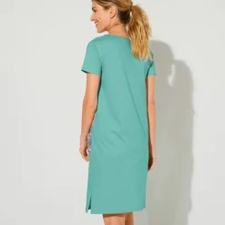 Chemise de nuit courte imprimé rosaces