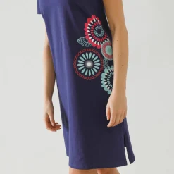 Chemise de nuit courte imprimé rosaces