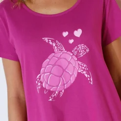Chemise de nuit courte imprimé tortue