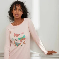 Chemise de nuit courte manches longues