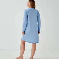 Chemise de nuit courte motif placé 
