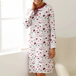 Chemise de nuit imprimé "coeurs"