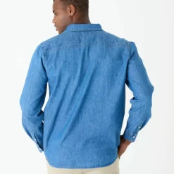 Chemise en denim léger manches longues