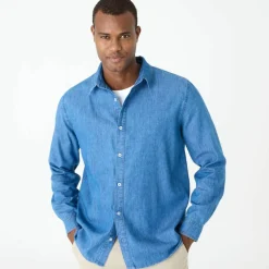 Chemise en denim léger manches longues