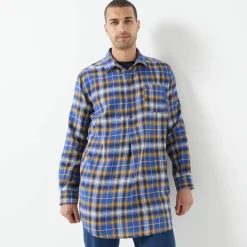 Chemise extra-longue carreaux flanelle
