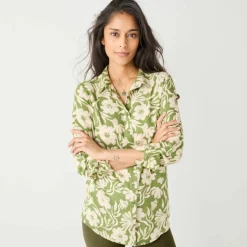 Chemise liquette imprimé floral bicolore