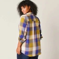 Chemise longue grands carreaux, flanelle