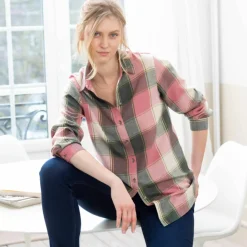 Chemise longue grands carreaux, flanelle