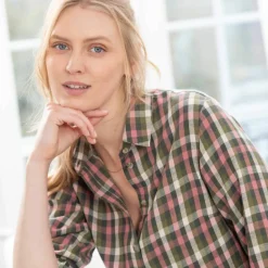 Chemise longue petits carreaux tissé-teints, flanelle