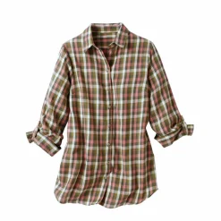 Chemise longue petits carreaux tissé-teints, flanelle