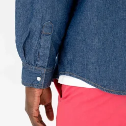 Chemise pressionnée manches longues en jean