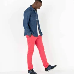 Chemise pressionnée manches longues en jean