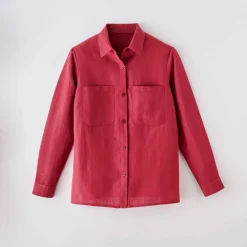 Chemisier boutonné en coton/lin