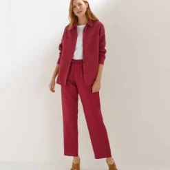Chemisier boutonné en coton/lin