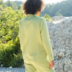 Chemisier boutonné en coton/lin