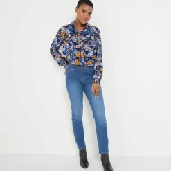 Chemisier boutonné imprimé fleurs