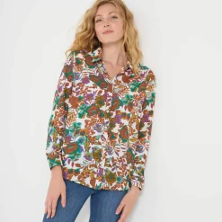 Chemisier boutonné imprimé fleurs