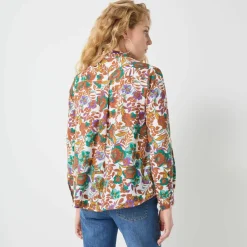 Chemisier boutonné imprimé fleurs