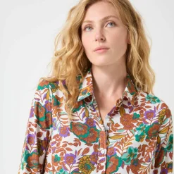 Chemisier boutonné imprimé fleurs