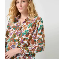 Chemisier boutonné imprimé fleurs
