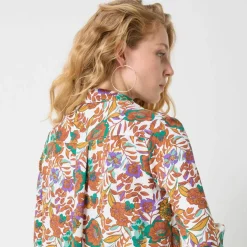 Chemisier boutonné imprimé fleurs