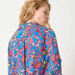 Chemisier boutonné imprimé fleurs