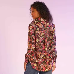 Chemisier boutonné imprimé fleurs
