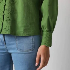 Chemisier broderie anglaise, coton