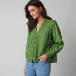 Chemisier broderie anglaise, coton