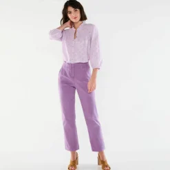 Chemisier broderie anglaise, smocks et col volanté