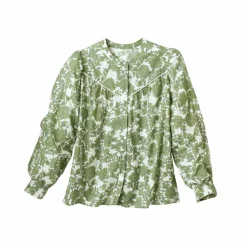 Chemisier imprimé bicolore, voile de coton