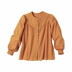 Chemisier uni, voile de coton