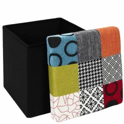 Coffre-pouf pliable patchwork