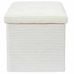 Coffre-pouf pliable, revêtement tissu côtelé