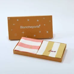Coffret de 4 serviettes de table en coton, brodées