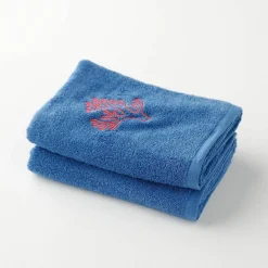 Collection serviettes de bain 420 g/m² brodées corail