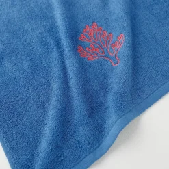 Collection serviettes de bain 420 g/m² brodées corail