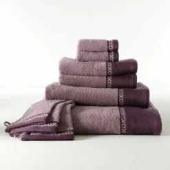 Collection serviettes de bain 420 gr/m² liteau tissé fantaisie