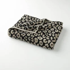 Collection serviettes de bain jacquard motif peau de léopard 450 g/m2