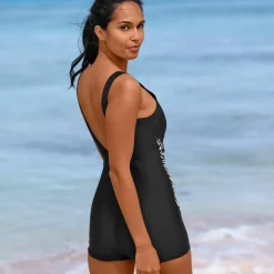 Combishort de bain imprimé zèbre