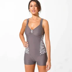 Combishort de bain imprimé zèbre